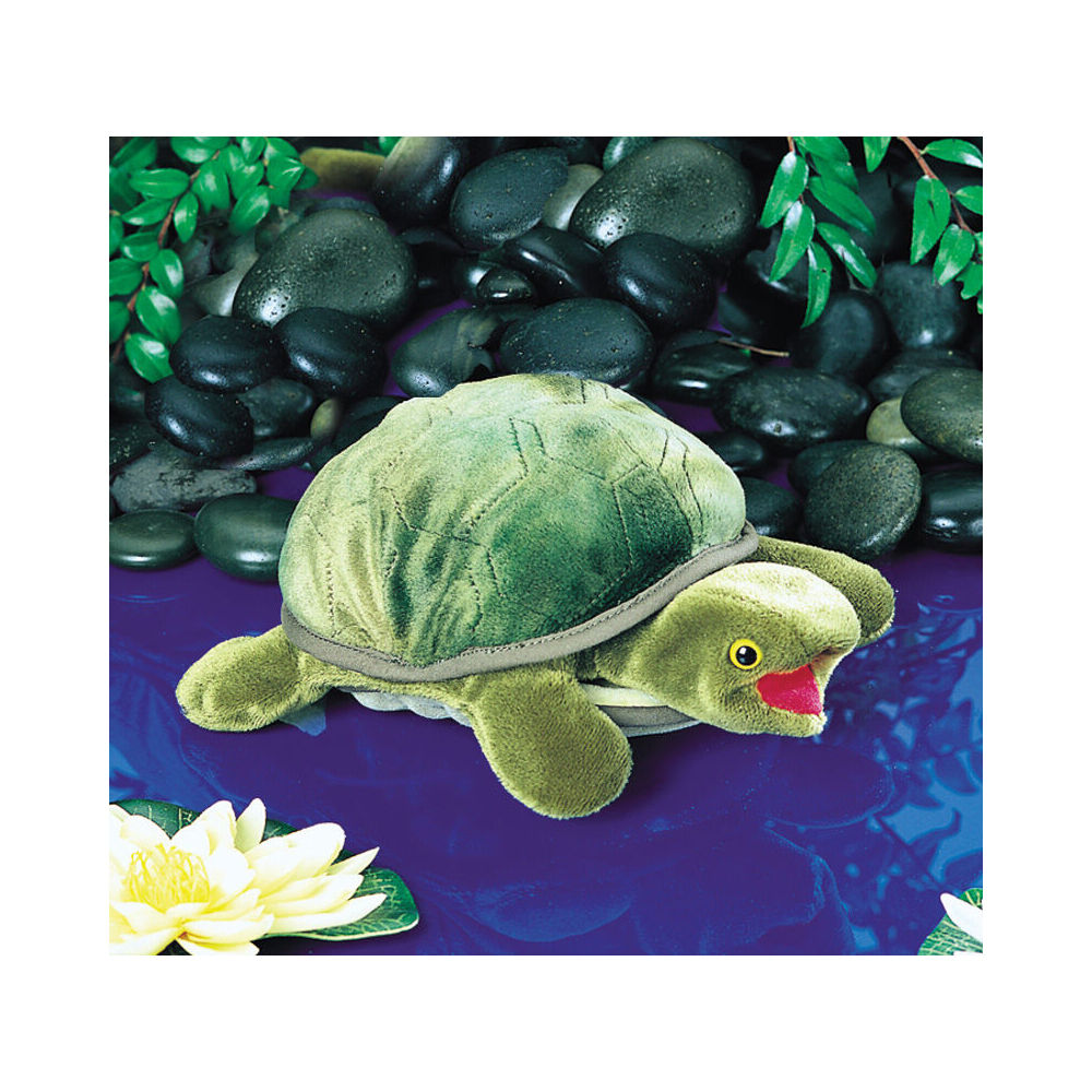 Folkmanis Baby Sea Turtle Hand Puppet 25x18cm - Green 3y+