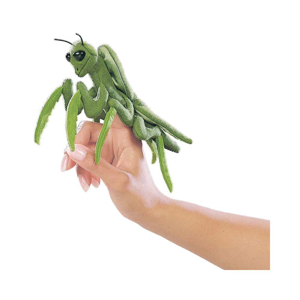 6pc Folkmanis Mini Praying Mantis Finger Puppet 18cm - Green 3y+