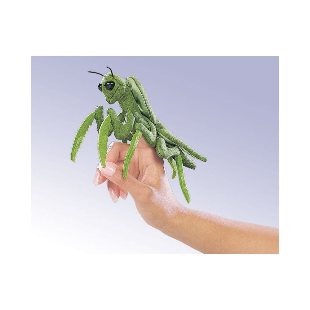 6pc Folkmanis Mini Praying Mantis Finger Puppet 18cm - Green 3y+
