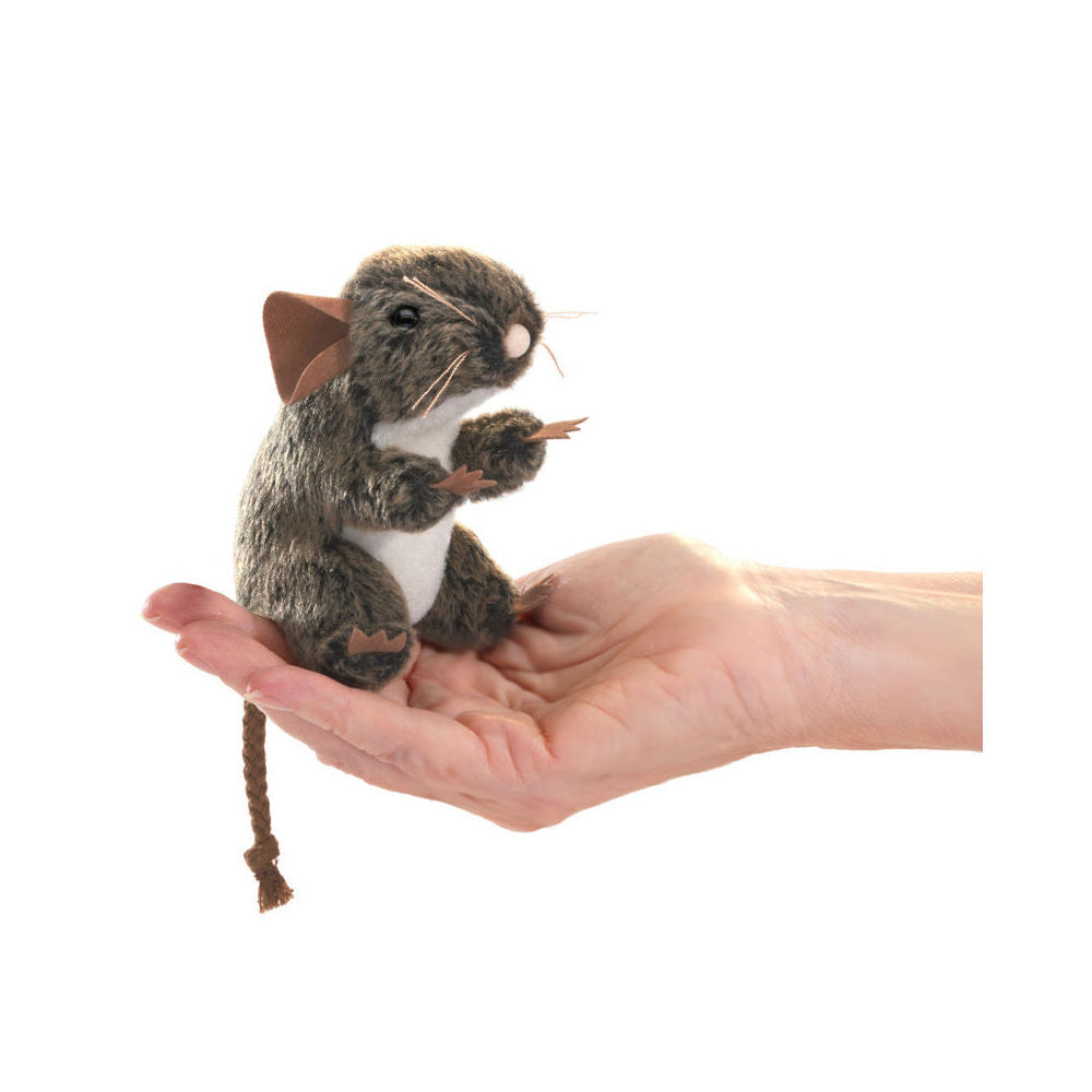 4pc Folkmanis Mini Field Mouse Finger Puppet 8x10cm - Brown 3y+