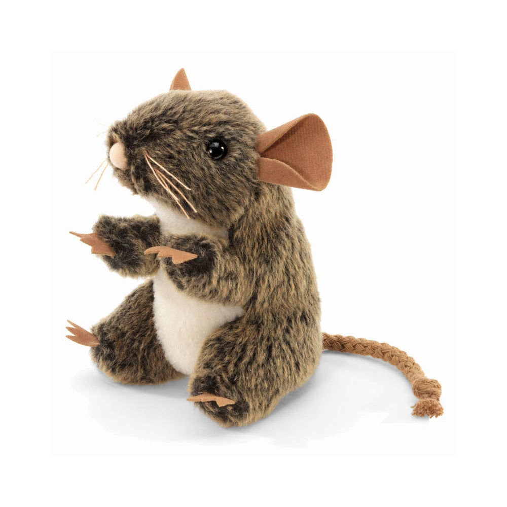 4pc Folkmanis Mini Field Mouse Finger Puppet 8x10cm - Brown 3y+