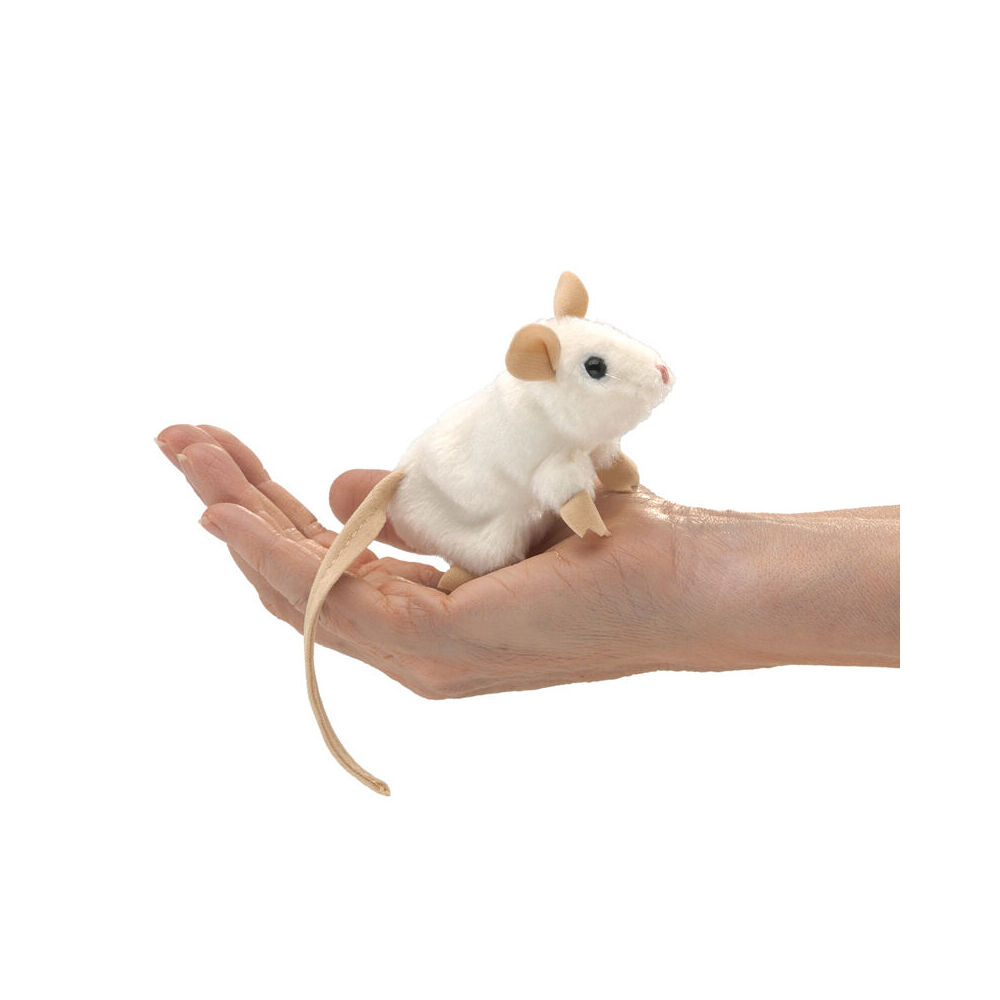 4pc Folkmanis Mini White Mouse Finger Puppet 10x5cm Kids Toy 3y+