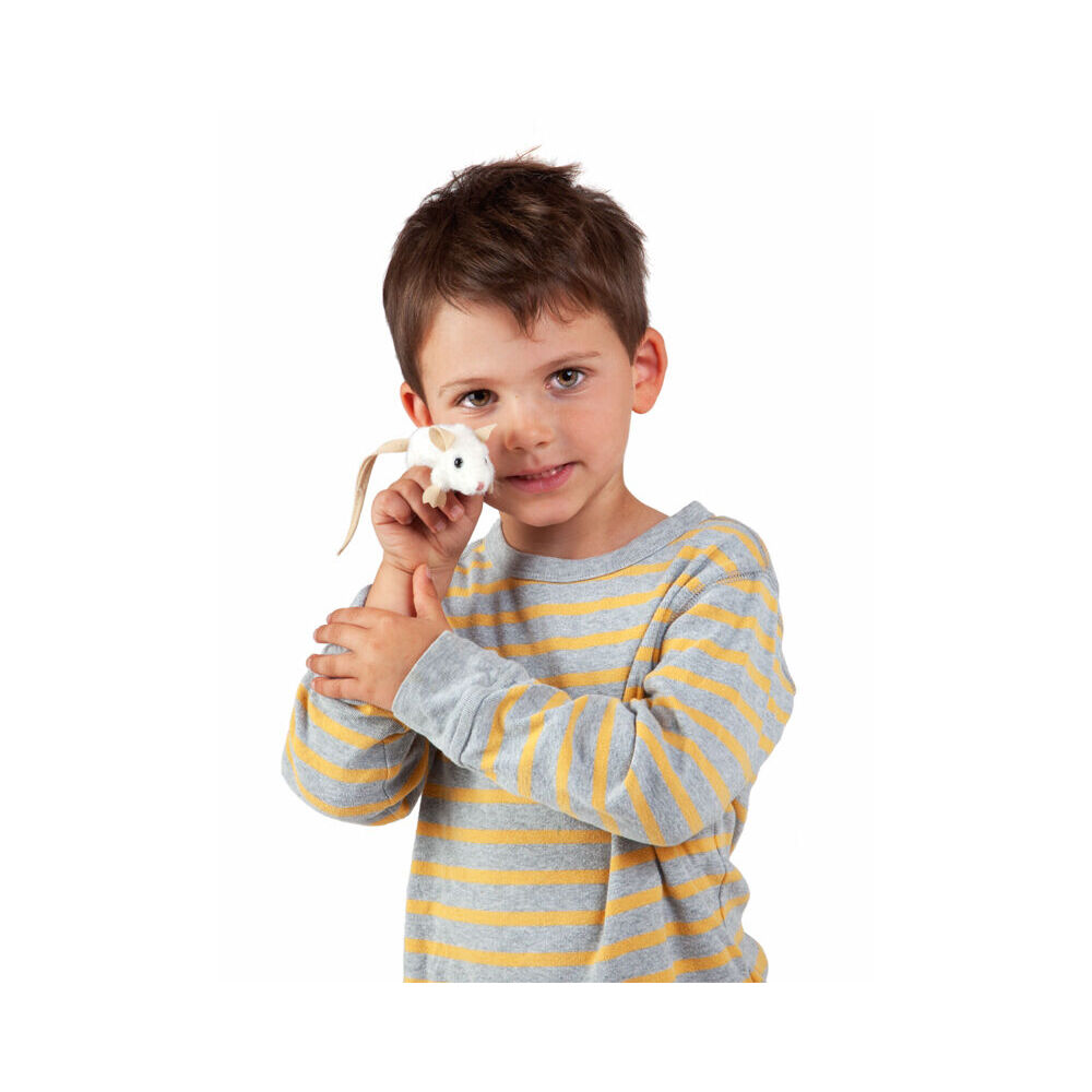 4pc Folkmanis Mini White Mouse Finger Puppet 10x5cm Kids Toy 3y+