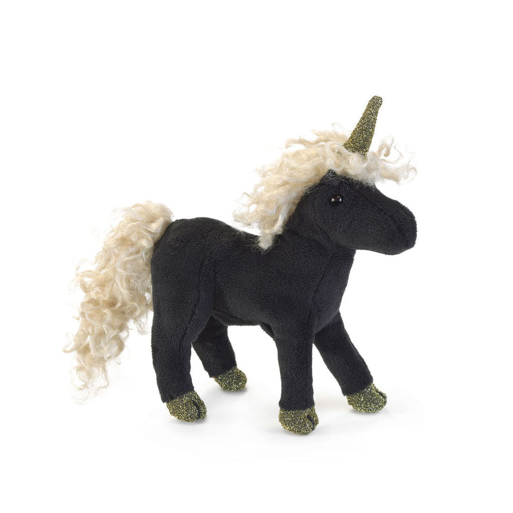 3pc Folkmanis Mini Black Unicorn Finger Puppet Kids Toy 3y+