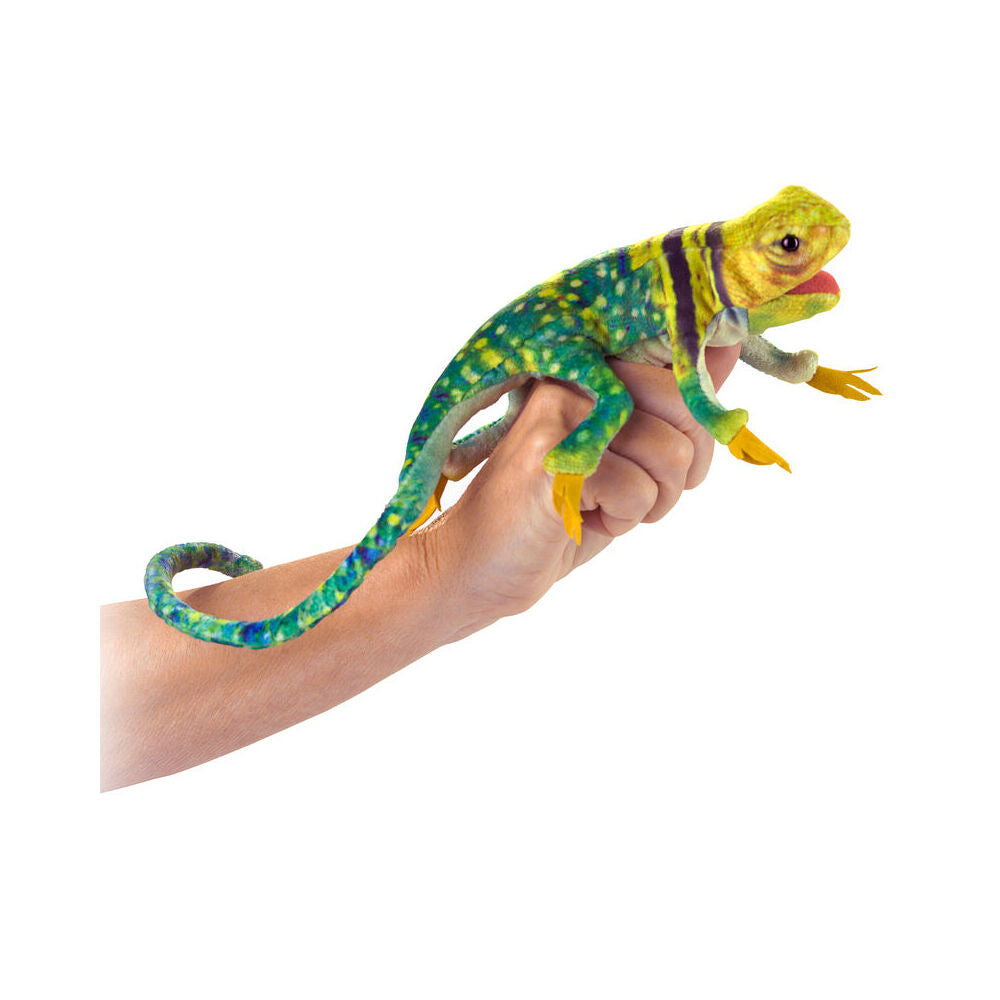3pc Folkmanis Mini Collared Lizard Finger Puppet Kids Toy 3y+