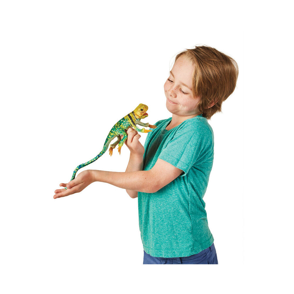 3pc Folkmanis Mini Collared Lizard Finger Puppet Kids Toy 3y+