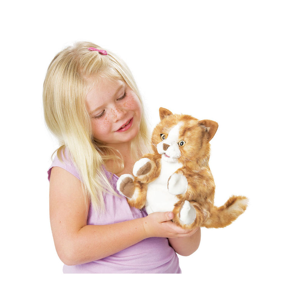 Folkmanis Orange Tabby Kitten Hand Puppet 25x18cm Brown 3y+