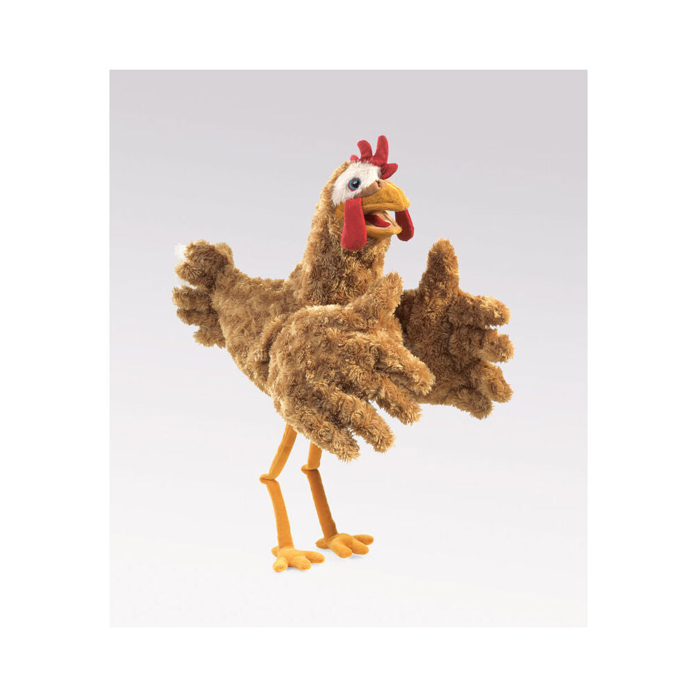 Folkmanis Chicken Hand Puppet Kids Soft Toy 30x64cm Brown 3y+