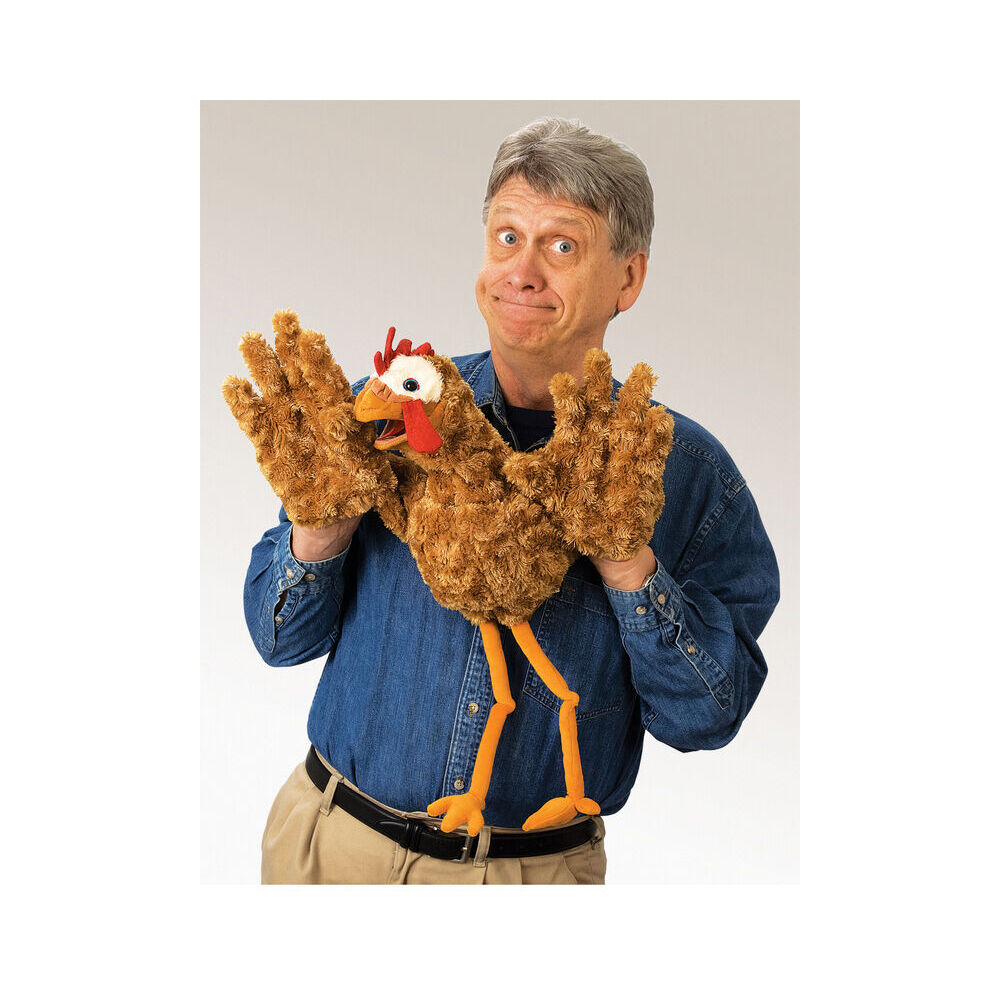 Folkmanis Chicken Hand Puppet Kids Soft Toy 30x64cm Brown 3y+
