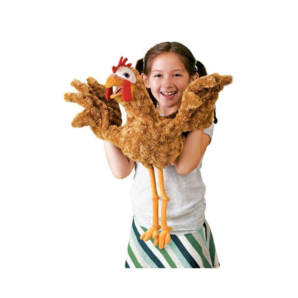 Folkmanis Chicken Hand Puppet Kids Soft Toy 30x64cm Brown 3y+