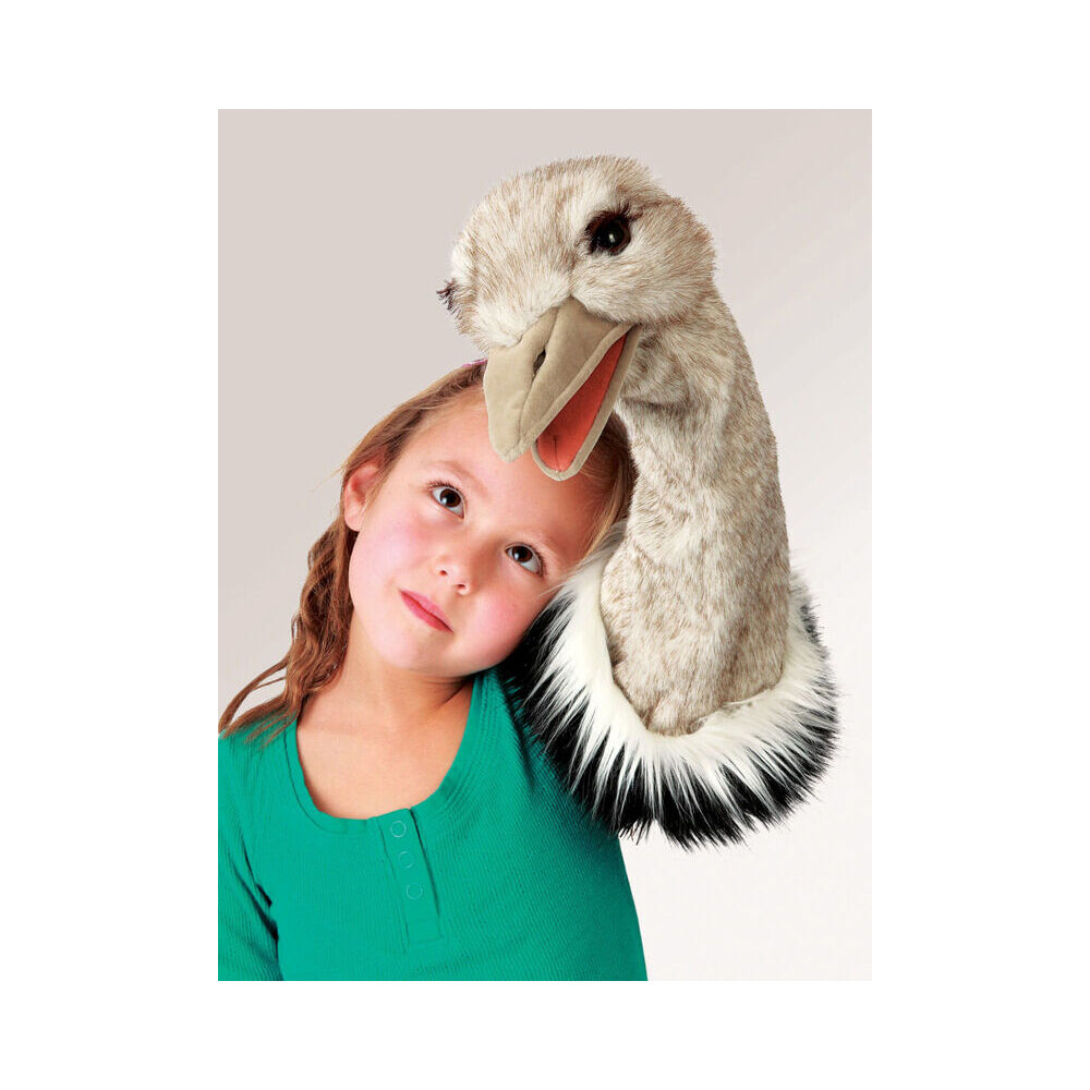 Folkmanis Ostrich Stage Hand Puppet 20x13cm White 3y+