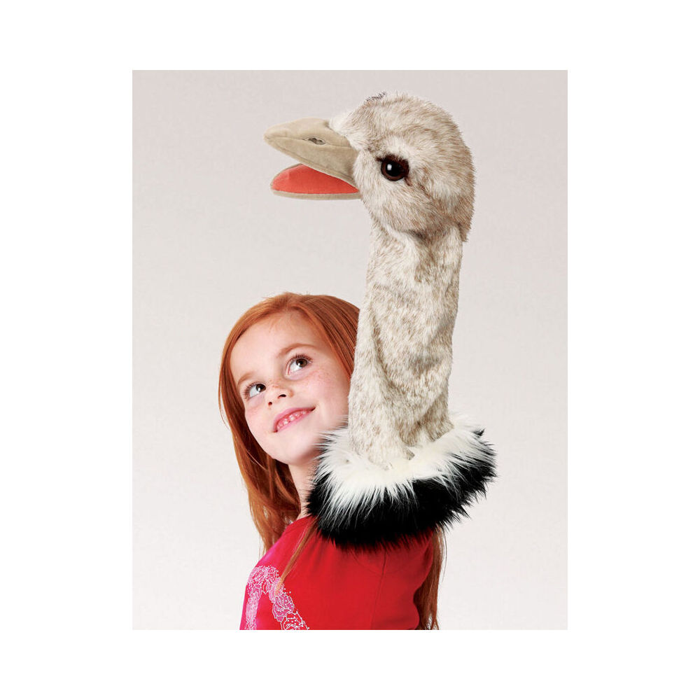 Folkmanis Ostrich Stage Hand Puppet 20x13cm White 3y+
