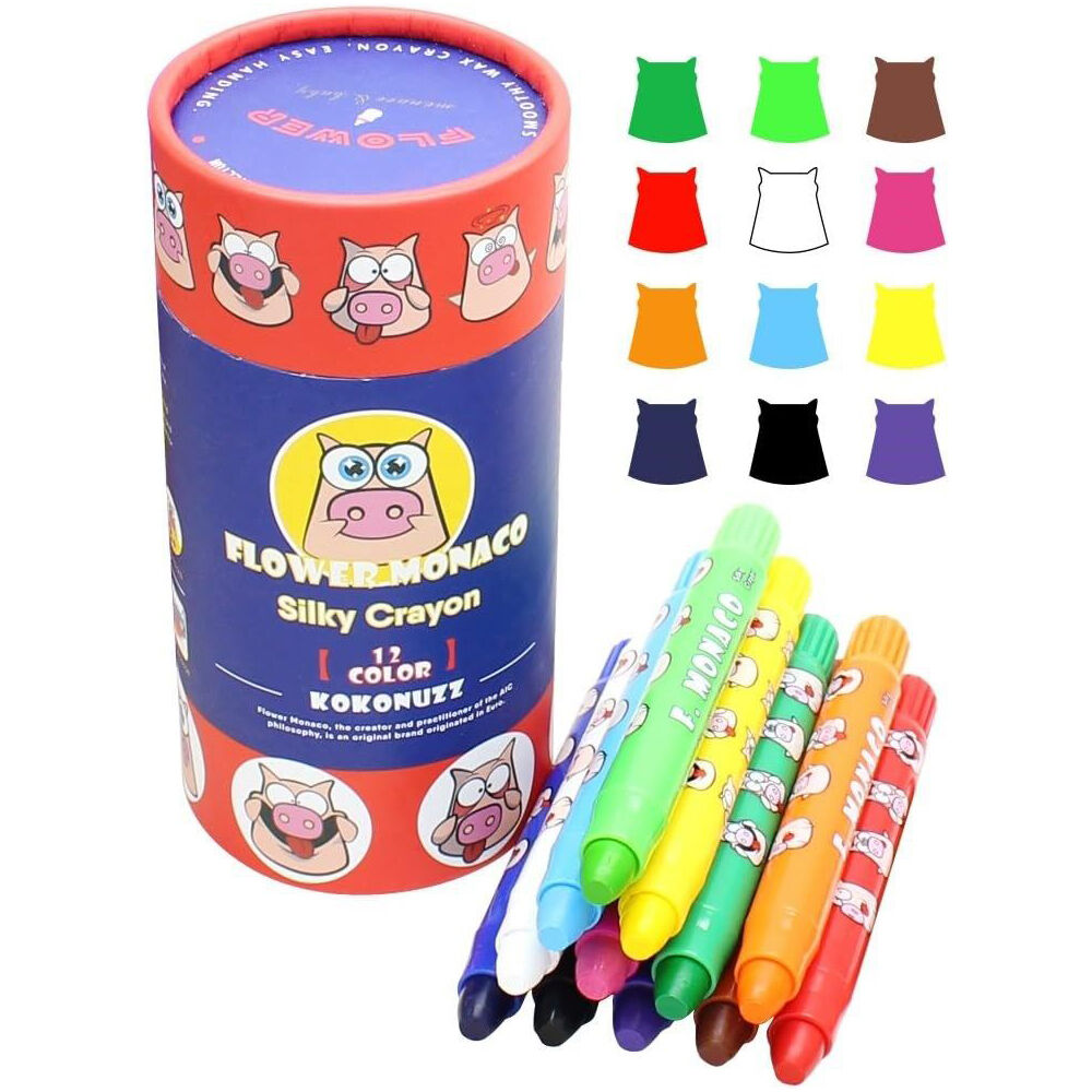2x 12pc Flower Monaco Silky Crayons Coloring Tools Art & Craft Kids/Children - 3y+
