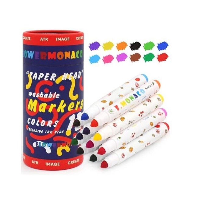 2x 24pc Flower Monaco Taper Head Washable Markers Art & Craft Kids/Children - 3y+