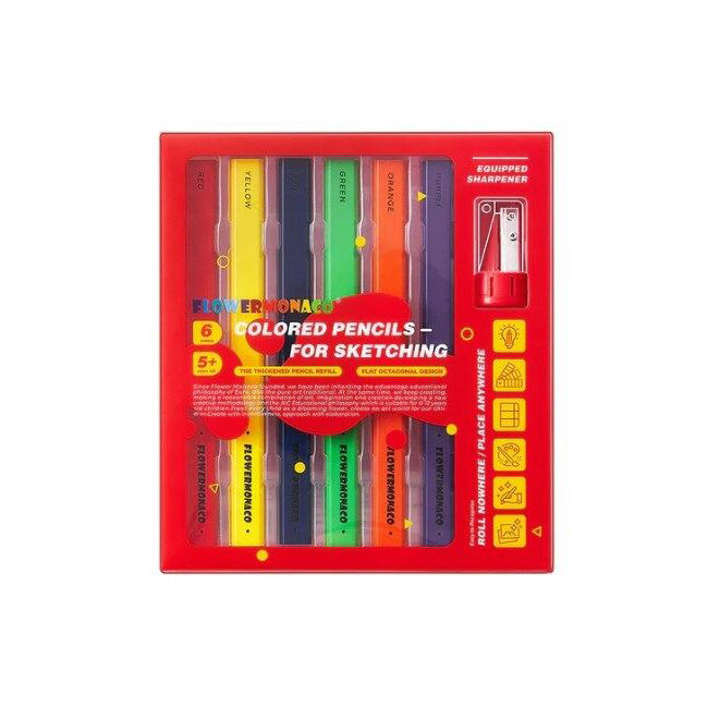 2PK Flower Monaco Coloured Pencils for Sketching Tools Art Kids/Children - 3y+