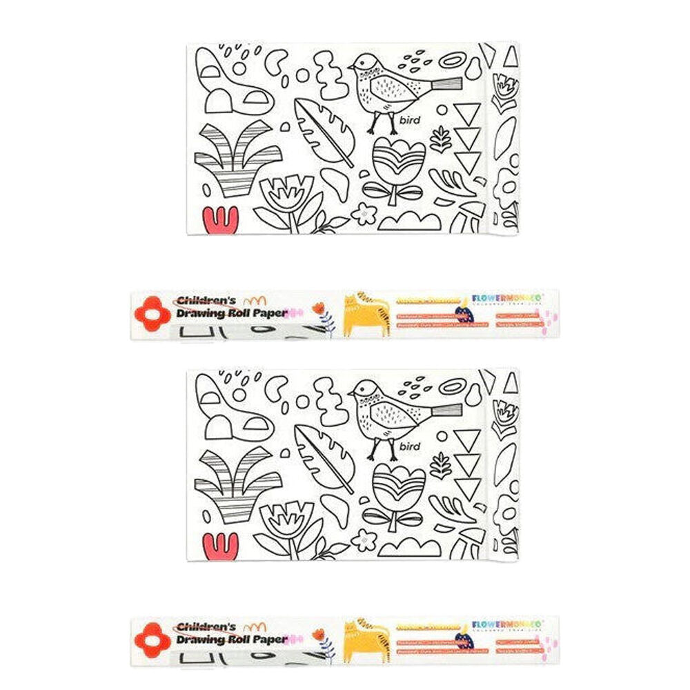 2x Flower Monaco 5m Nature Colouring Paper Roll Kids/Children Craft Painting 3y+