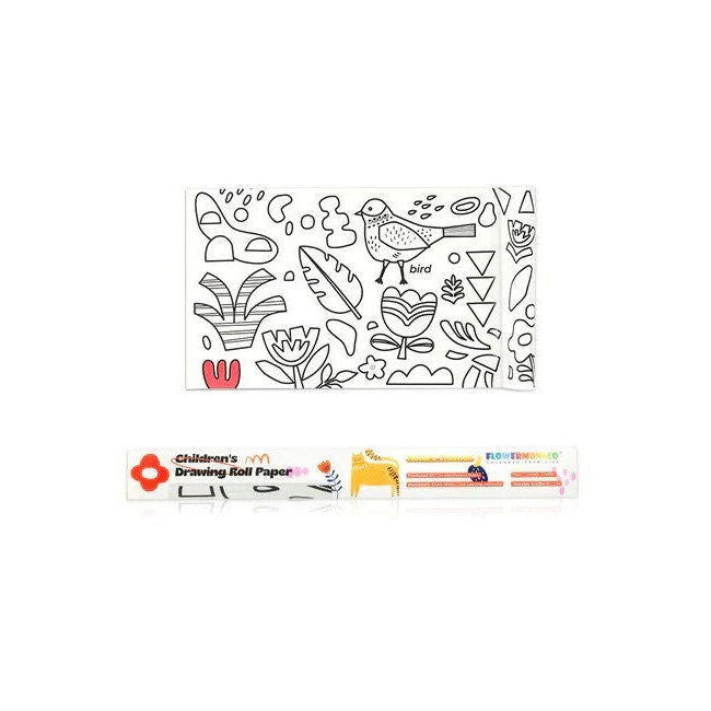 2x Flower Monaco 5m Nature Colouring Paper Roll Kids/Children Craft Painting 3y+