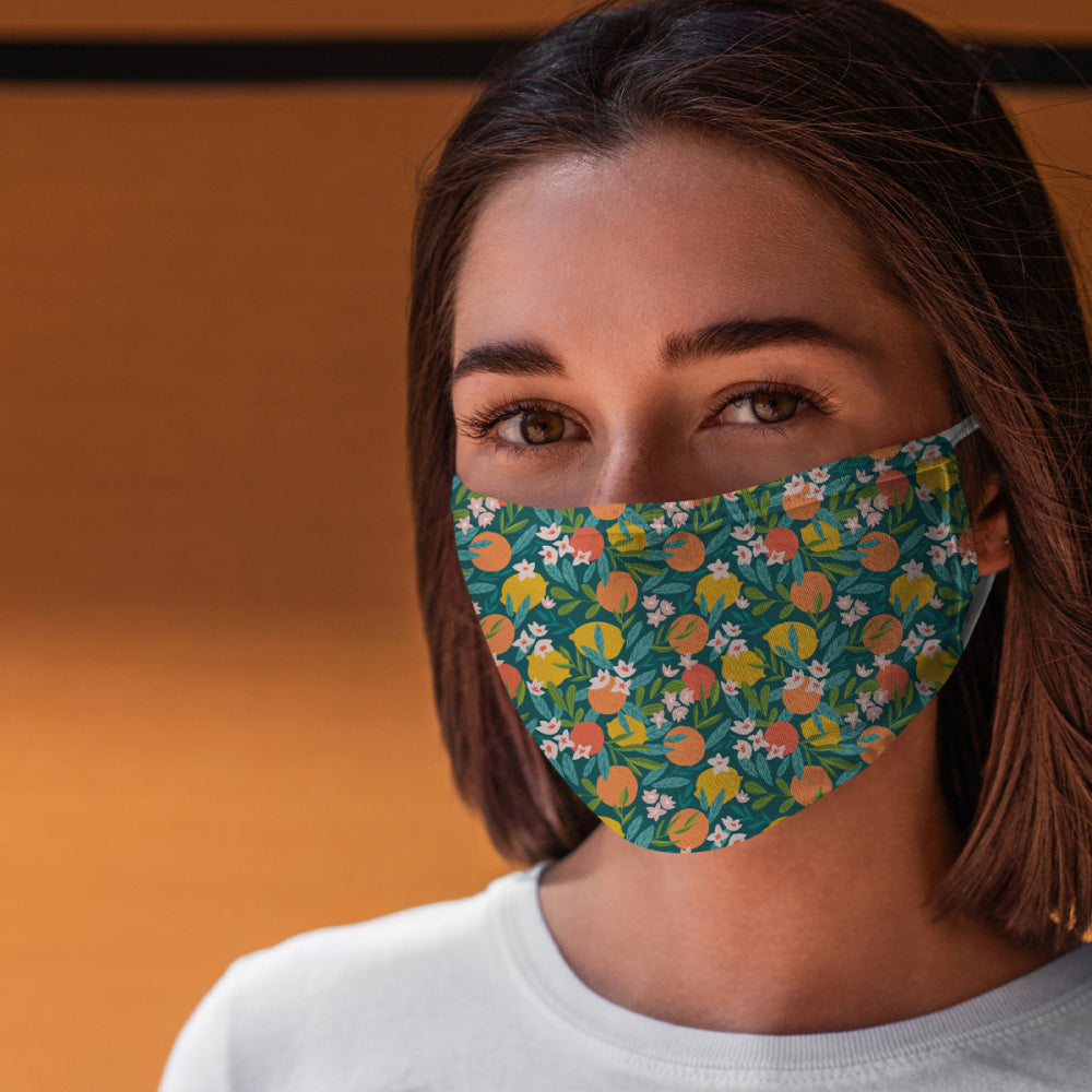 12PK Splosh Adult Reusable Face Mask w/ Adjustable Strap 12y+ Citrus