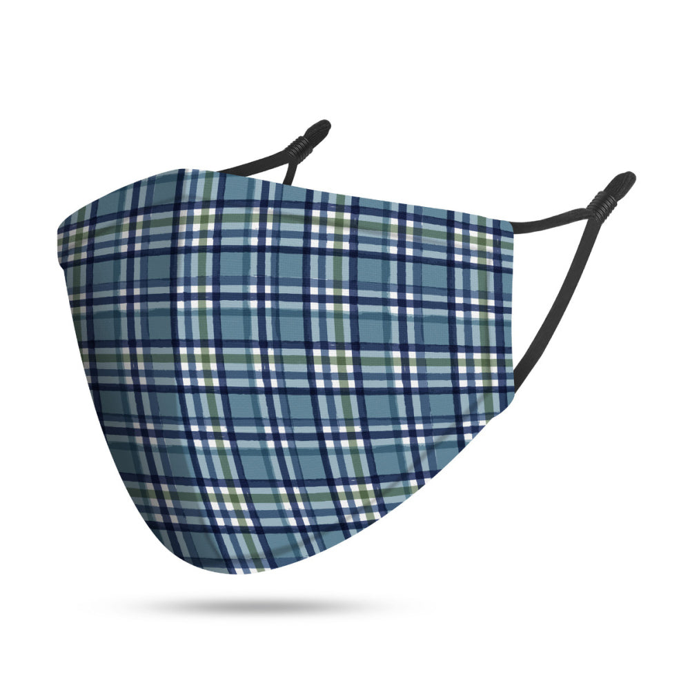 12PK Splosh Adult Reusable Face Mask w/ Adjustable Strap 12y+ Plaid