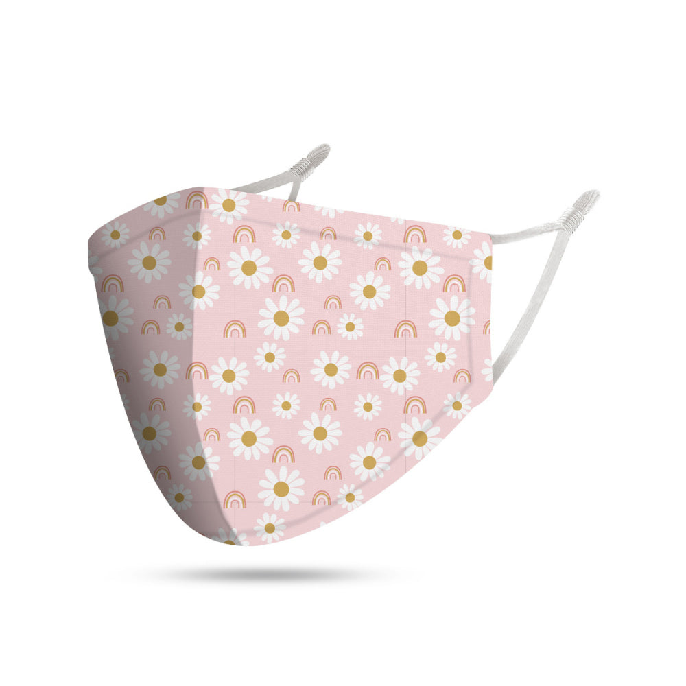 12PK Splosh Kids Reusable Face Mask w/ Adjustable Strap 2y+ Daisy