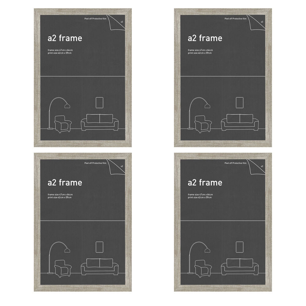 4PK Impact Rock Merchandise Classic Photo/Picture Frame Ash/Dark Oak Fits A2
