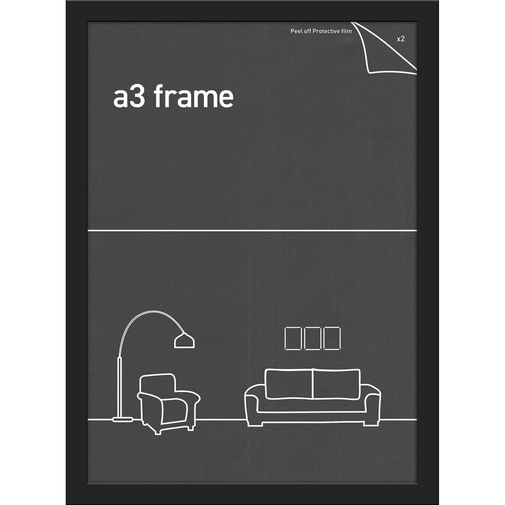 4PK Impact Merch Classic Picture Frame Fits A3 Print 42x30cm - Black
