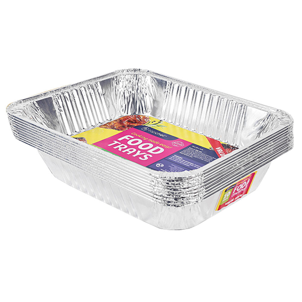3x 10pc Topchef Home Kitchen Large Rect Foil Barbecue Tray Value