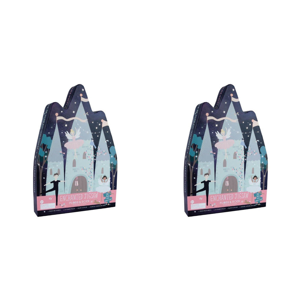 2x Floss Rock Shaped Jigsaw Puzzle Game Enchanted 3+