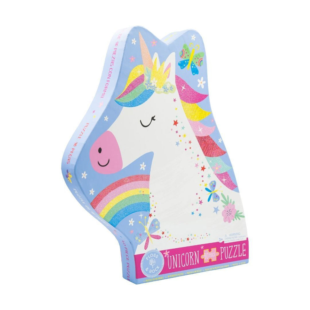 2x 40pc Floss & Rock Shaped Jigsaw Puzzle 55x58cm Unicorn 3+