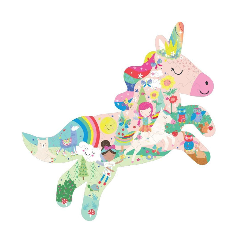 2x 40pc Floss & Rock Shaped Jigsaw Puzzle 55x58cm Unicorn 3+