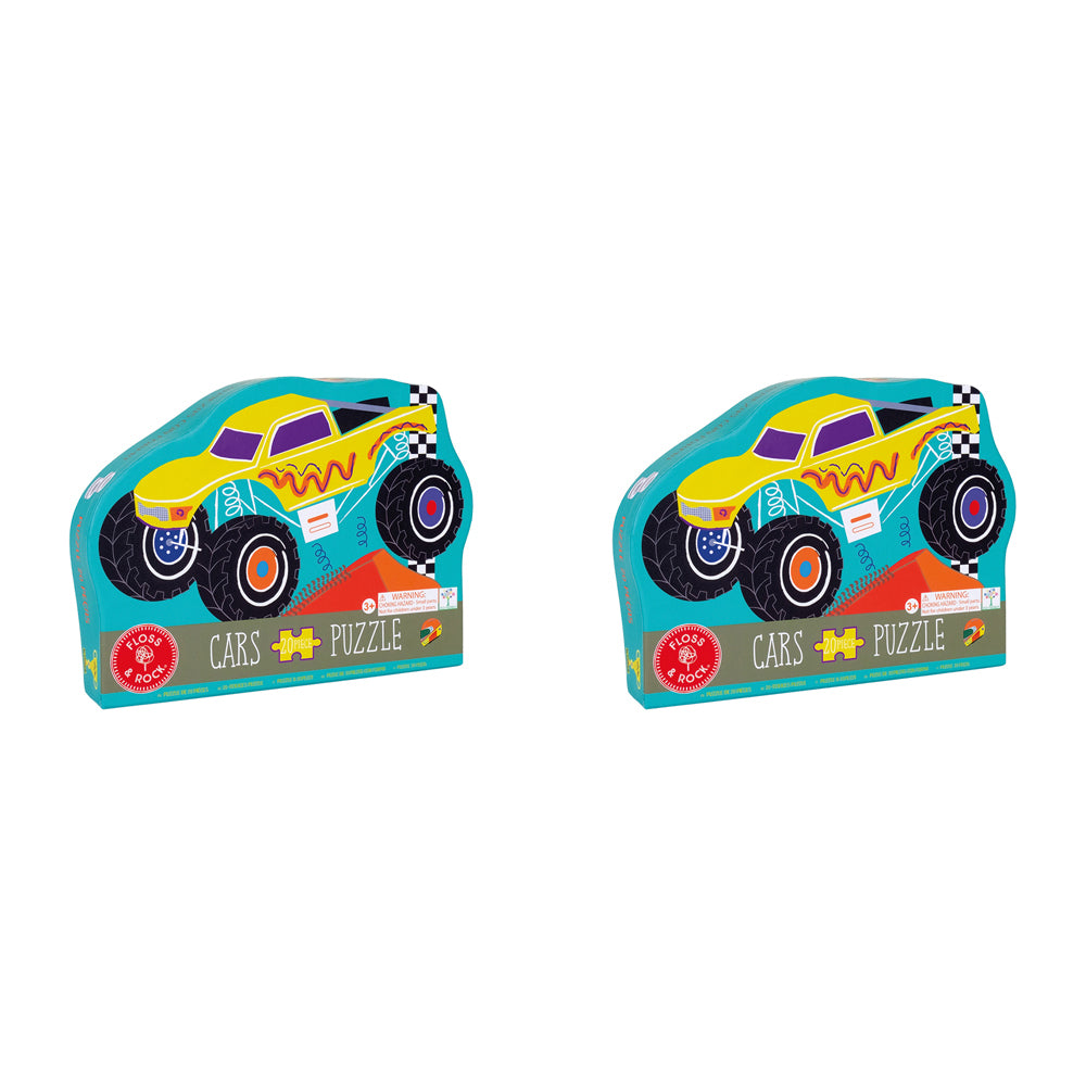 2x Floss Rock Shaped Jigsaw Puzzle Game Cars 3+