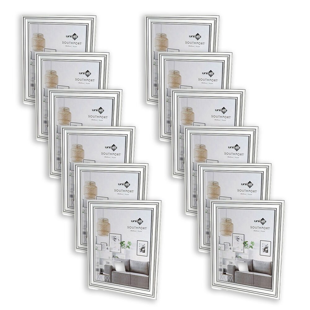 12PK Unigift Southport Wooden/Glass Picture Photo Frame 11x14in 28x35cm White