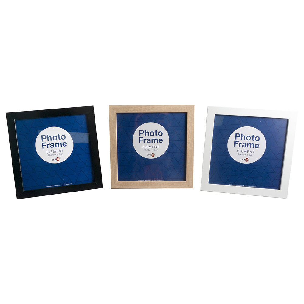 6PK Unigift Element 20x20cm MDF/Glass Picture Frame - Assorted