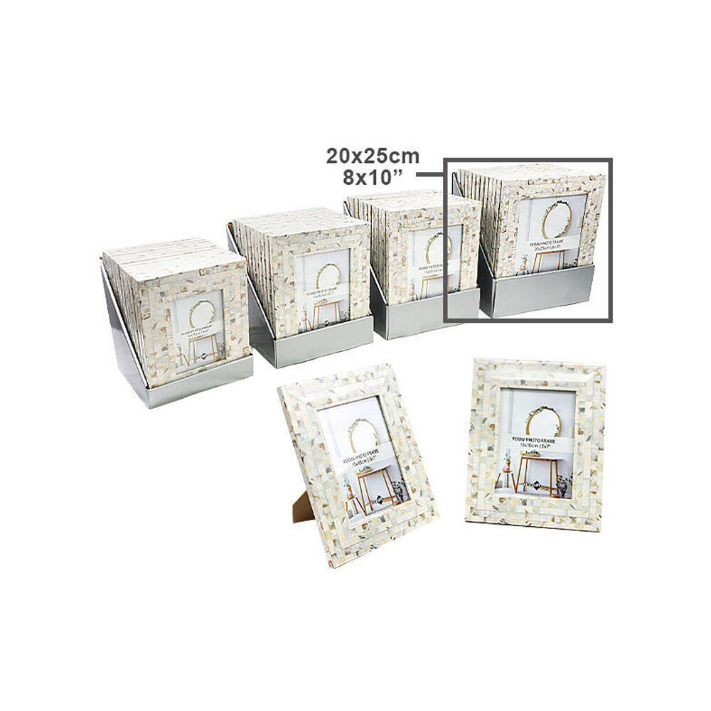 12PK Unigift Perini Home Decor Glass Picture Photo Frame 20x25cm Pearl