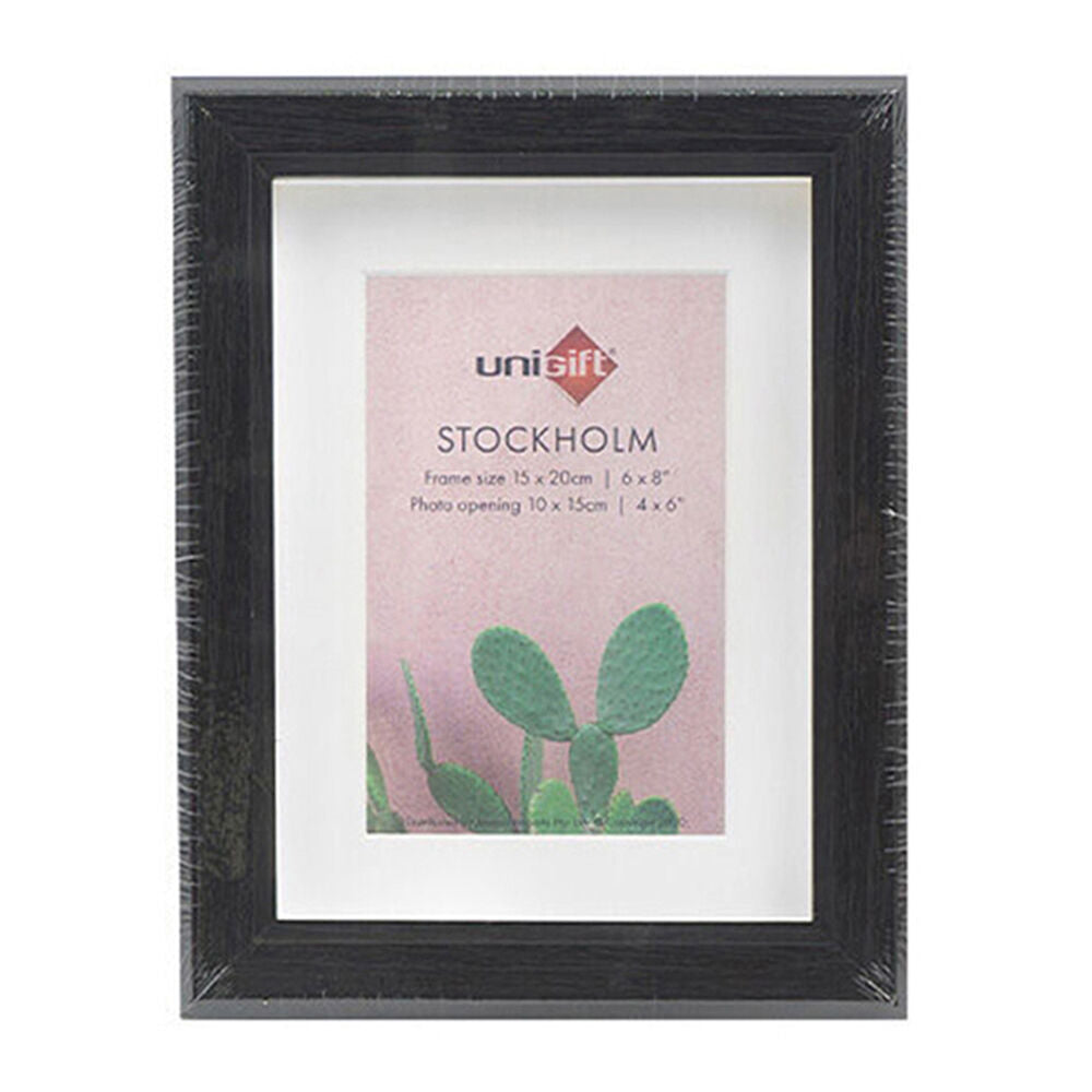 12PK Unigift Stockholm Wooden/Glass Picture Photo Frame 6x8in 15x20cm Brown