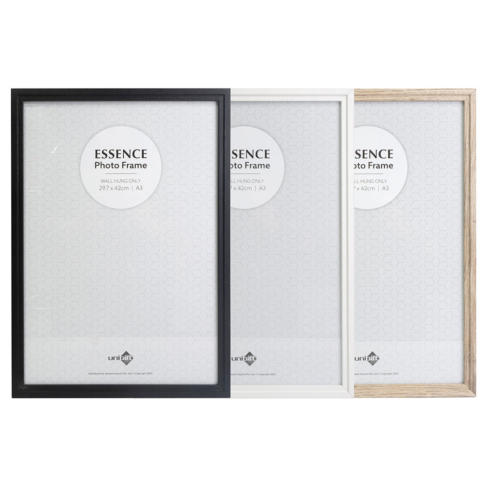 4PK Unigift Essence 30x42cm MDF/Glass A3 Picture Frame - Assorted