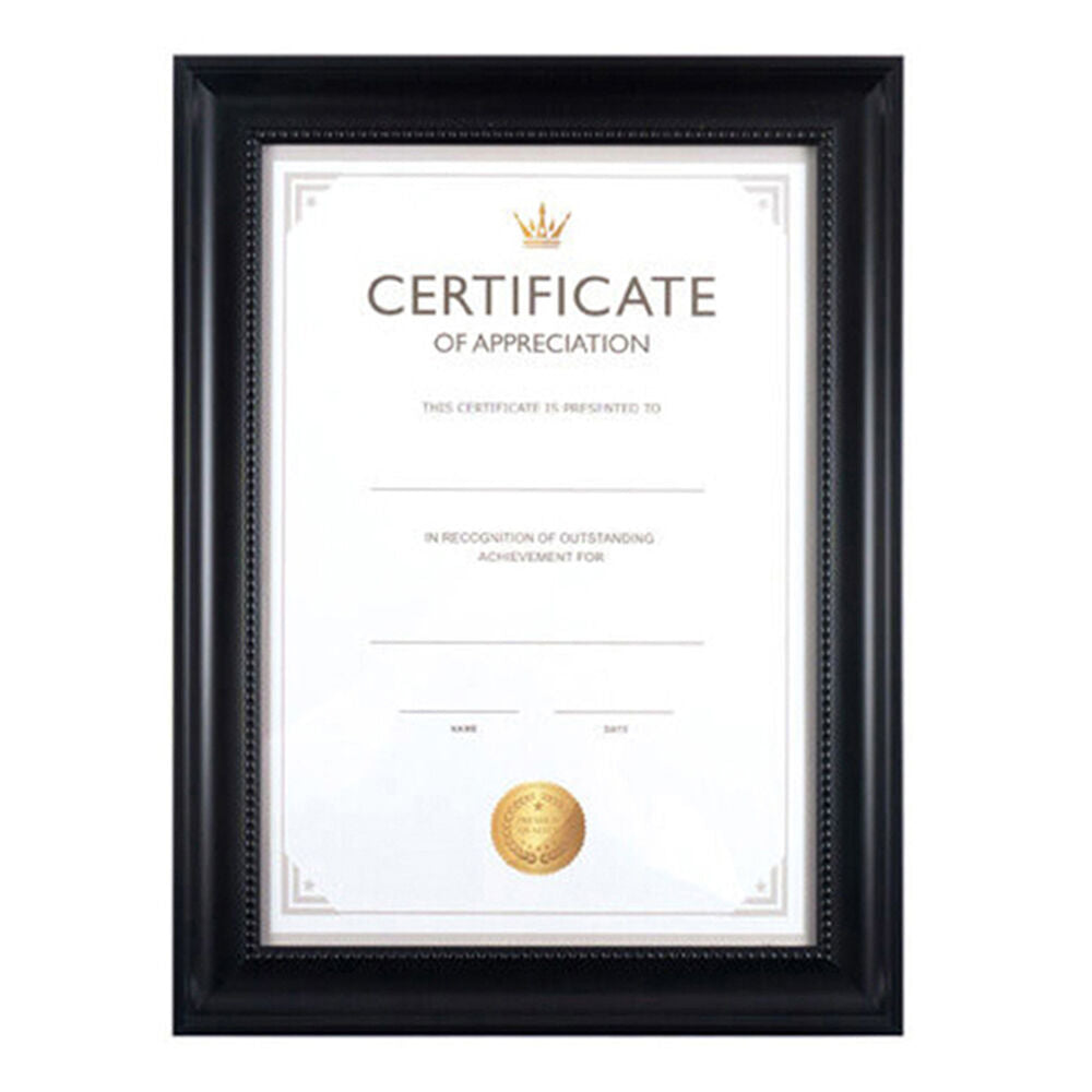 12PK Unigift Juliet Certificate Raised Dots Border Picture Photo Frame A4 Black
