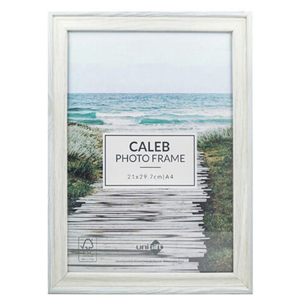 12PK Unigift Caleb Wooden/Glass Picture Photo Frame A4 21x29.7cm Grey/Cream