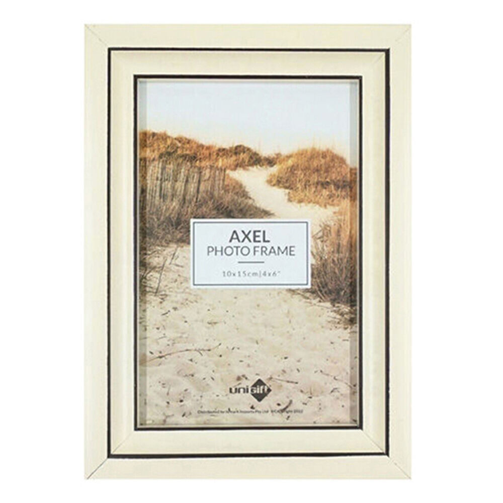 6PK Unigift Axel Glass Home Decor Picture Photo Frame 10x15cm Ivory/Black