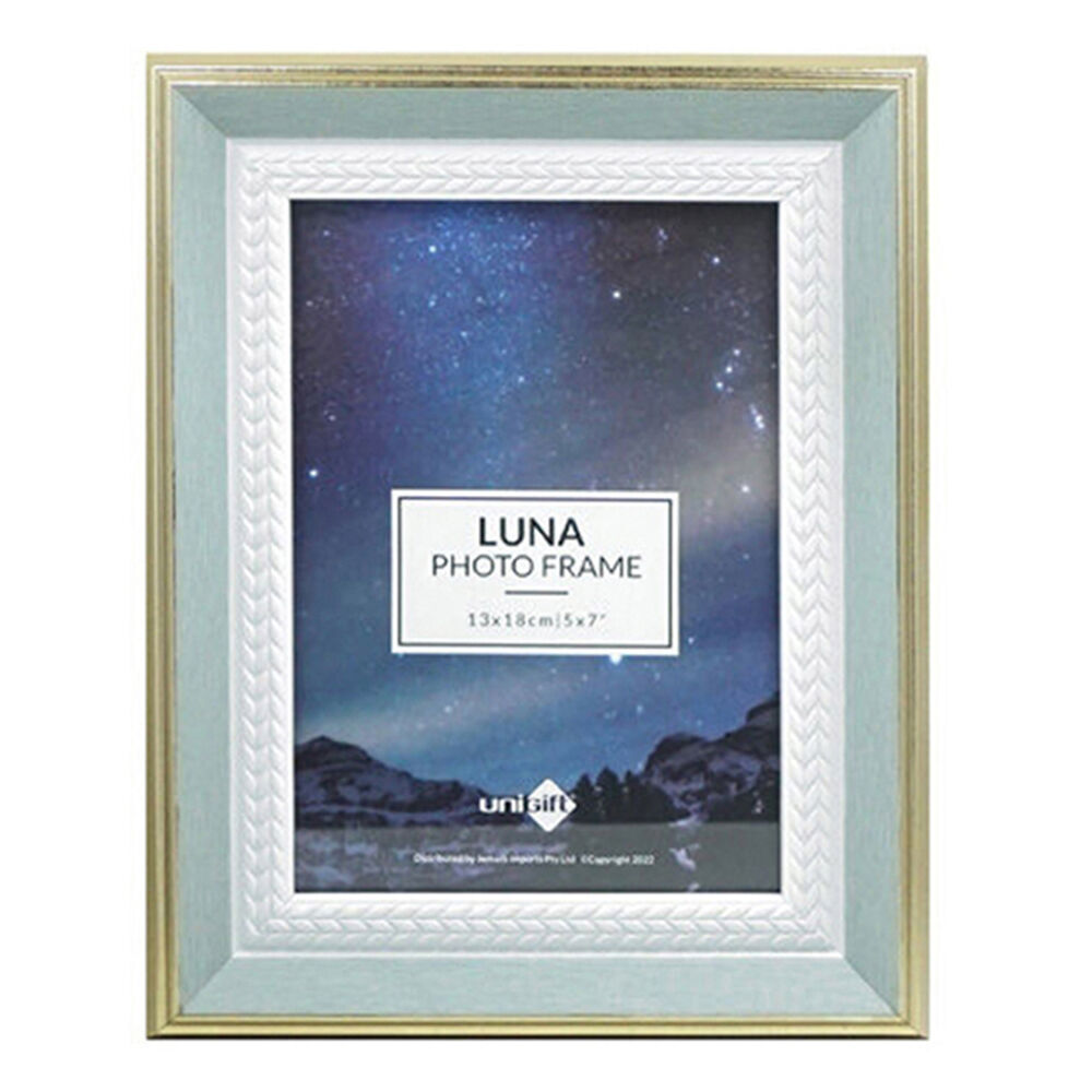 6PK Unigift Luna Gold Trim Border Glass Picture Photo Frame 13x18cm Green