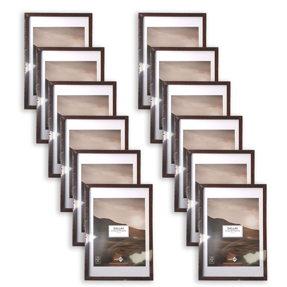 12PK Unigift Dallas Matboard Picture Photo Frame 13x18/10x15cm Assorted
