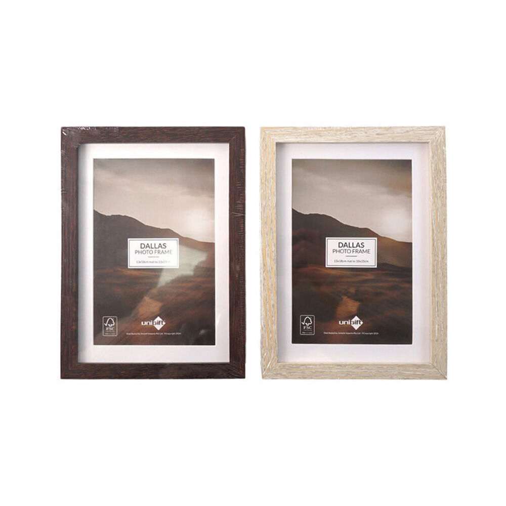 6PK Unigift Dallas Matboard Picture Photo Frame 13x18/10x15cm Assorted