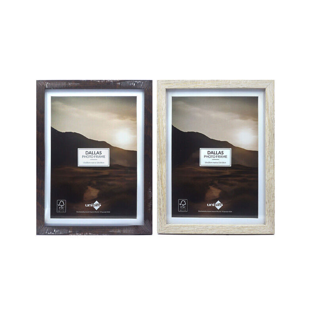 12PK Unigift Dallas Matboard Picture Photo Frame 15x20/13x18cm Assorted