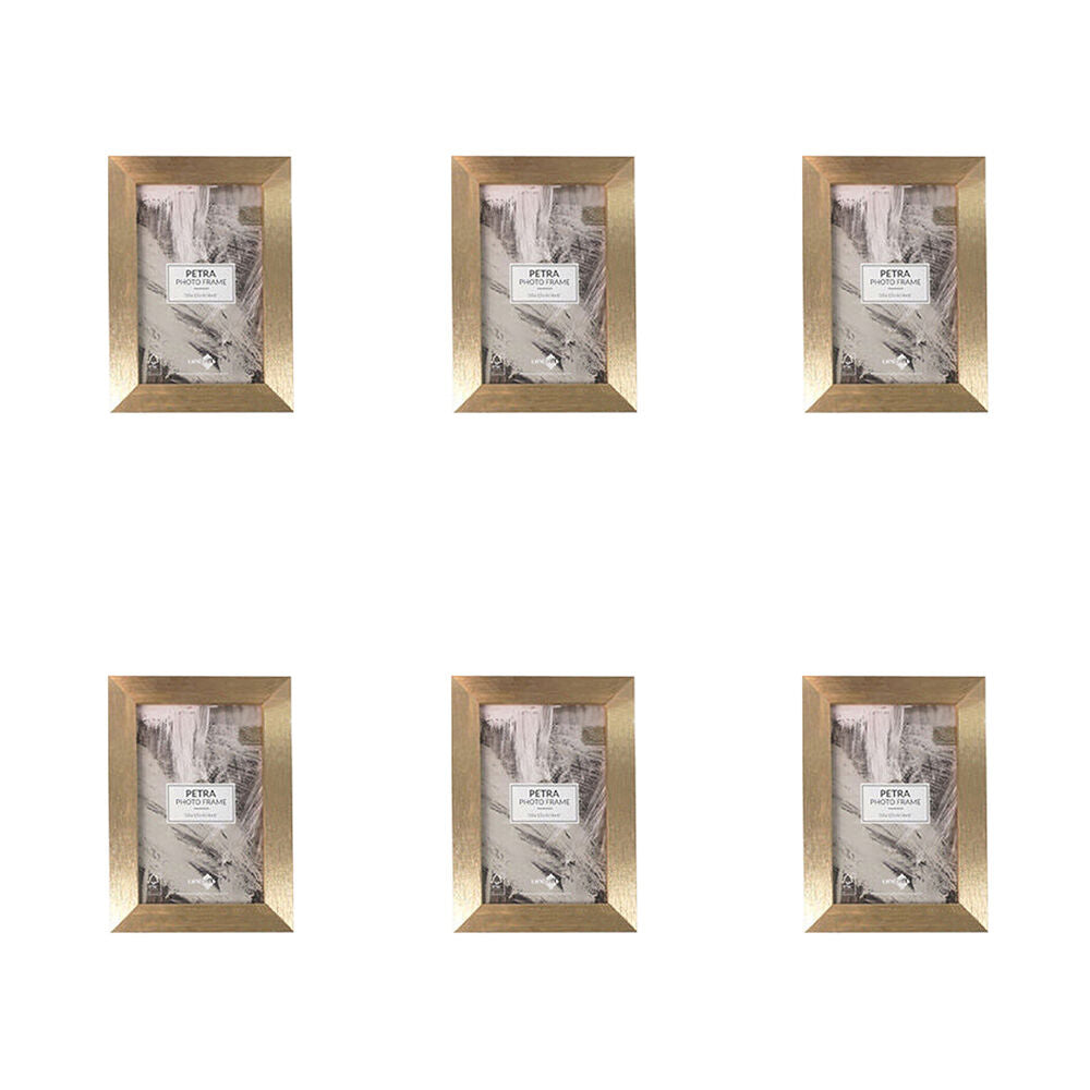 6PK Unigift Petra Wooden Picture Photo Frame 10x15cm Metallic Assorted