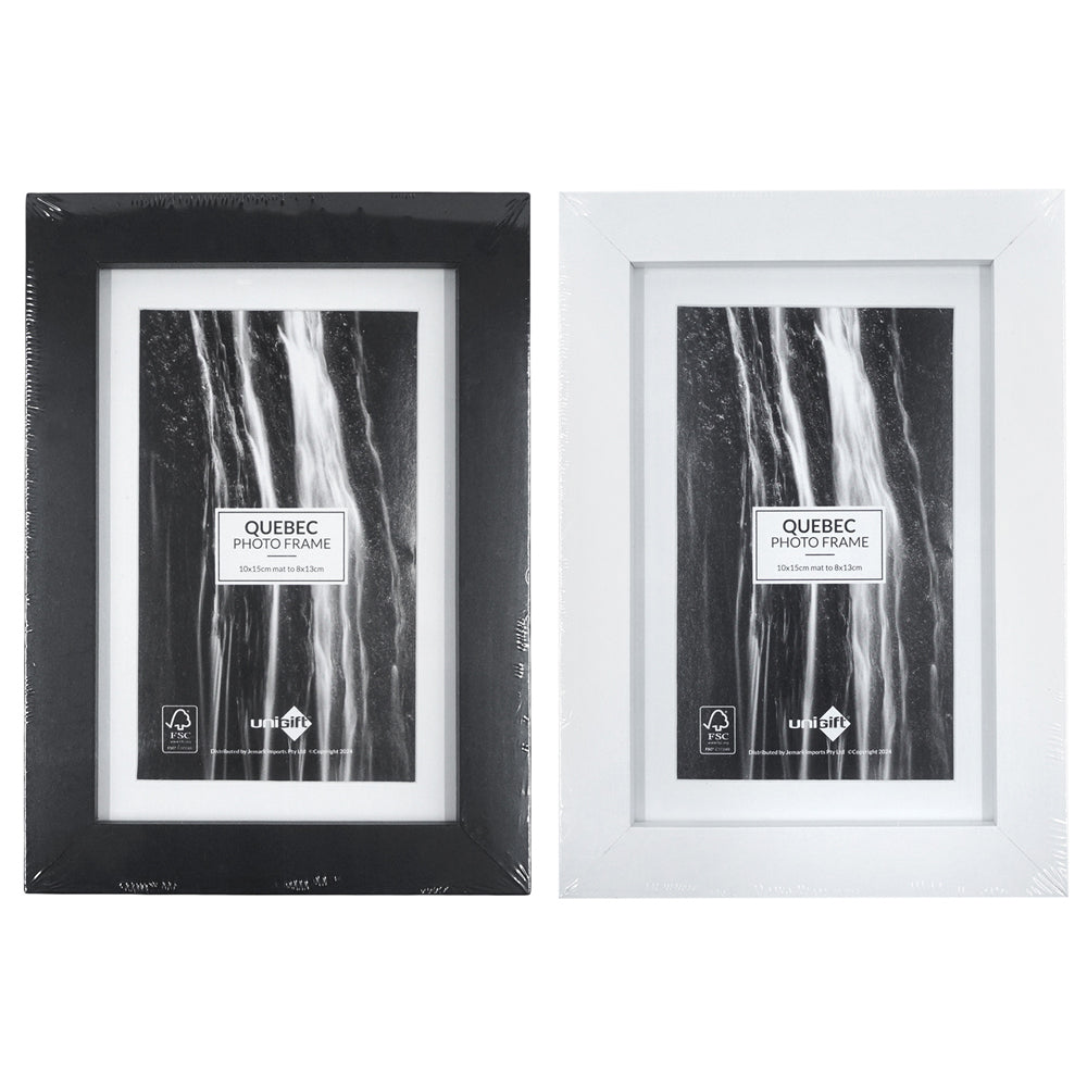 6PK Unigift 10x15cm Quebec Matboard Photo Picture Frame Assorted