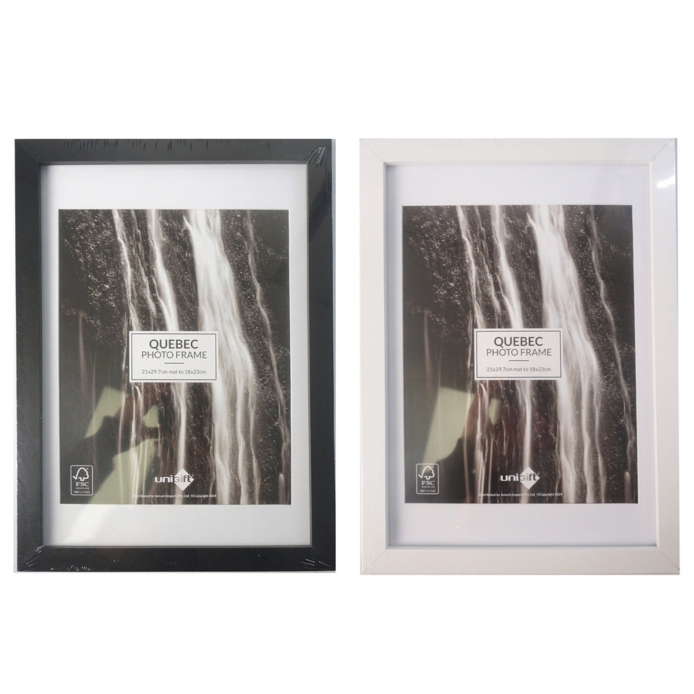 4PK Unigift Quebec Matboard Photo Picture Frame A4 Size Assorted