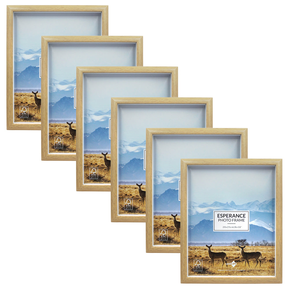 6PK Unigift Esperance Photo Picture Frame Home Decor 20x25cm Assorted
