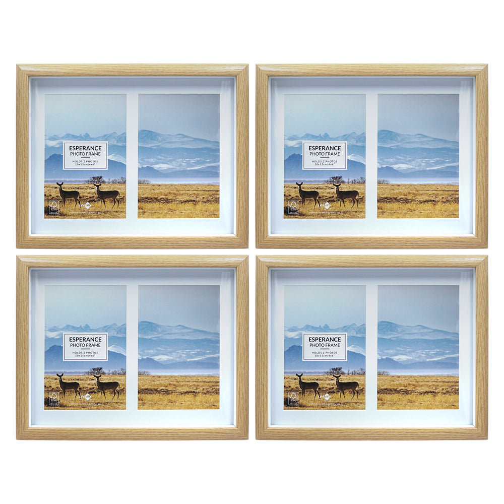 4PK Unigift 24.5x19cm 2 Image Esperance Photo Picture Frame Assorted