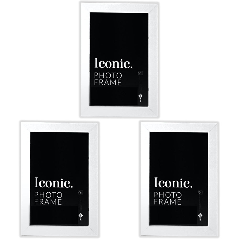 3PK Unigift A1 Iconic MDF Acrylic Photo Frame Picture Holder - White