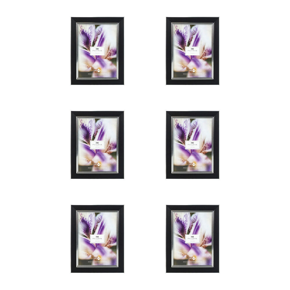 6PK Unigift Iris Photo Frame Picture Holder Home Decor 15x20cm - Black